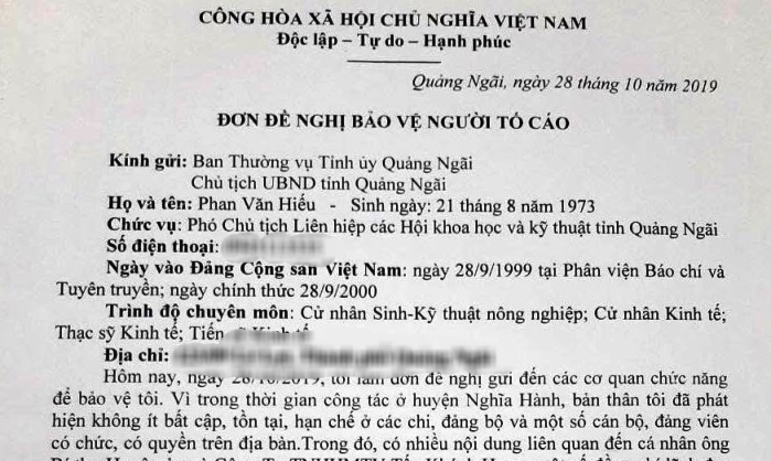 Phó Bí thư tỉnh Quảng Ngãi lên tiếng vụ người tố tiêu cực bị uy hiếp tính mạng